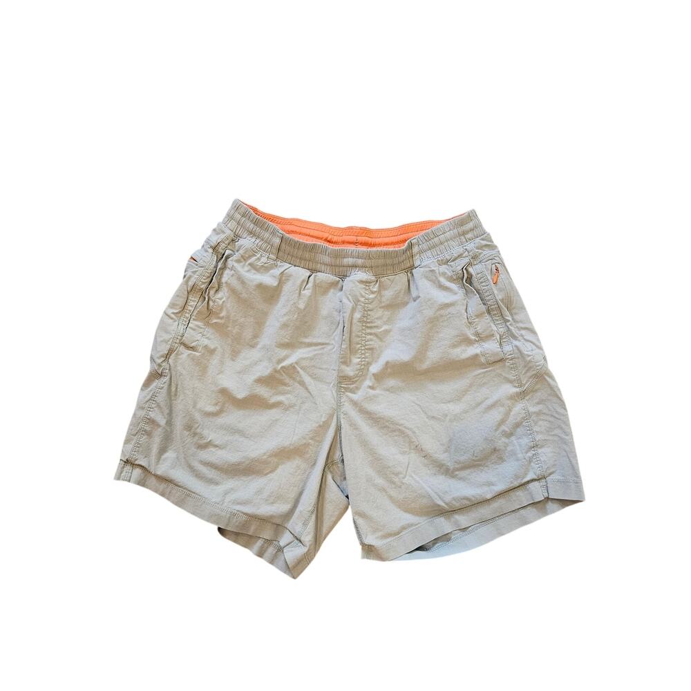 Birddogs khaki gym shorts short inseam mens XL light gray orange lined